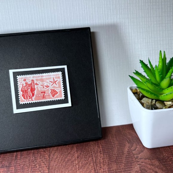 Hawaii 1959 Framed Postage Stamp Art 4x4 USA #C55 - Picture 3 of 4